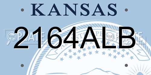 2164ALB Kansas License Plate