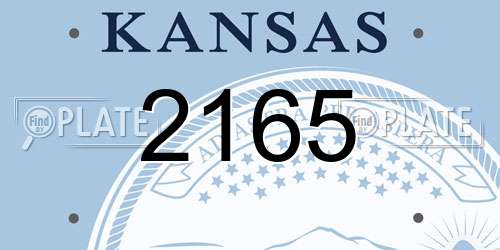 2165 Kansas License Plate
