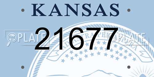 21677 Kansas License Plate