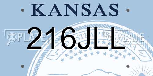 216JLL Kansas License Plate