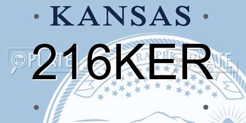 216KER Kansas License Plate