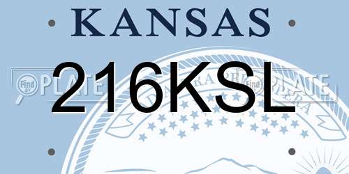 216KSL Kansas License Plate