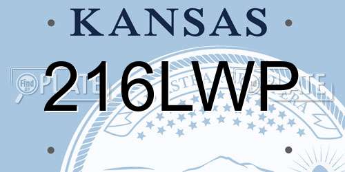 216LWP Kansas License Plate