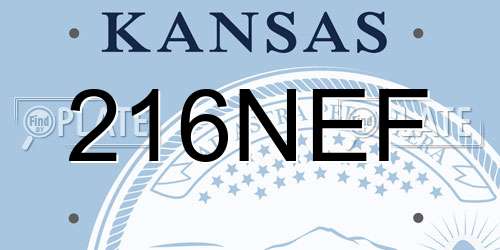 216NEF Kansas License Plate