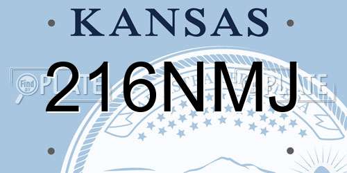 216NMJ Kansas License Plate
