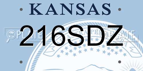 216SDZ Kansas License Plate