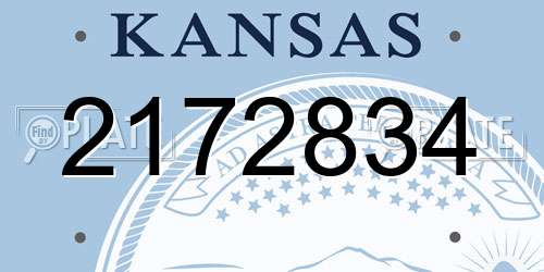 2172834 Kansas License Plate