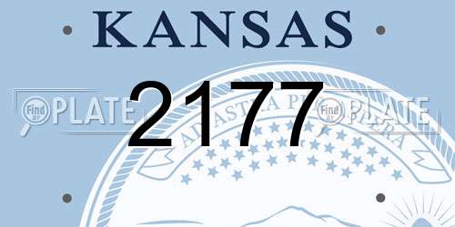 2177 Kansas License Plate