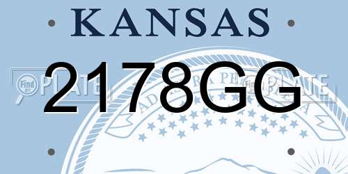 2178GG Kansas License Plate