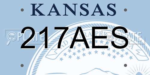 217AES Kansas License Plate
