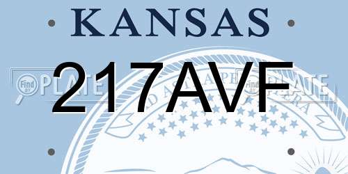 217AVF Kansas License Plate