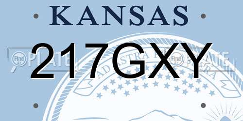 217GXY Kansas License Plate