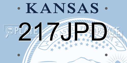 217JPD Kansas License Plate