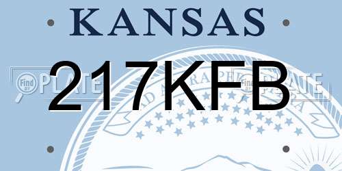 217KFB Kansas License Plate