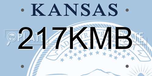 217KMB Kansas License Plate