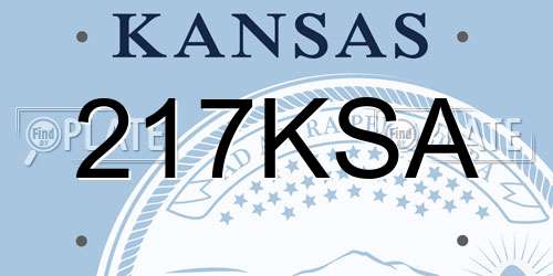 217KSA Kansas License Plate