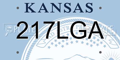 217LGA Kansas License Plate