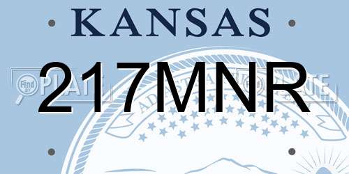 217MNR Kansas License Plate