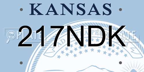 217NDK Kansas License Plate