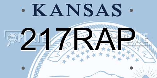 217RAP Kansas License Plate