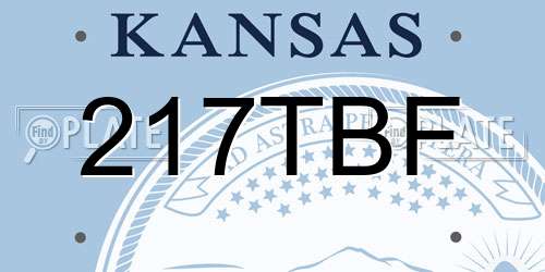 217TBF Kansas License Plate