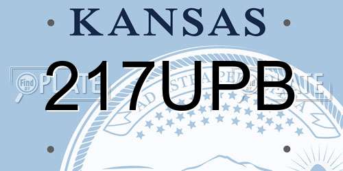 217UPB Kansas License Plate