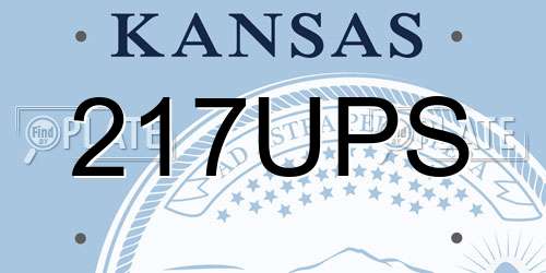 217UPS Kansas License Plate