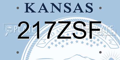 217ZSF Kansas License Plate