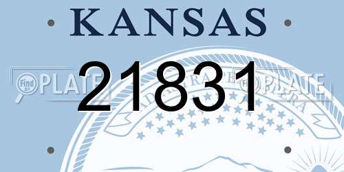21831 Kansas License Plate