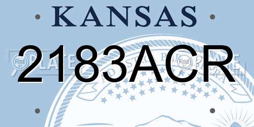 2183ACR Kansas License Plate