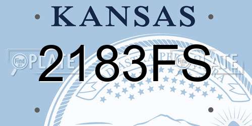2183FS Kansas License Plate