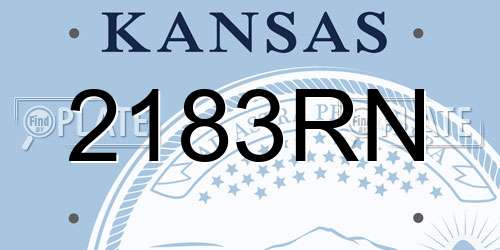 2183RN Kansas License Plate