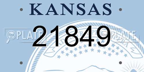 21849 Kansas License Plate