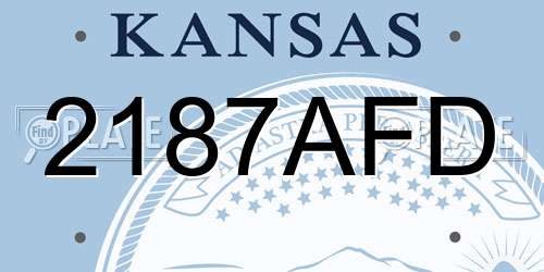 2187AFD Kansas License Plate