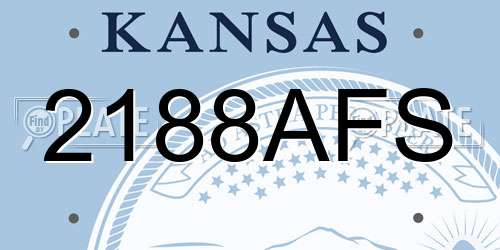 2188AFS Kansas License Plate