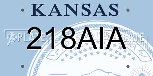 218AIA Kansas License Plate