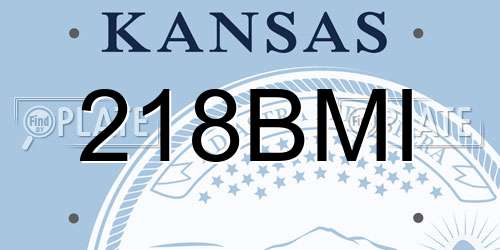 218BMI Kansas License Plate
