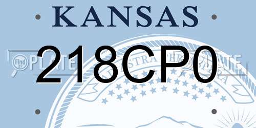 218CP0 Kansas License Plate