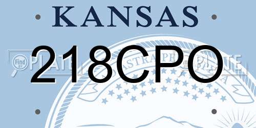 218CPO Kansas License Plate