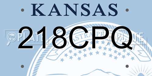 218CPQ Kansas License Plate