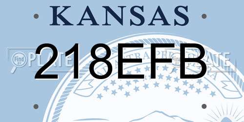 218EFB Kansas License Plate