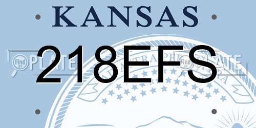 218EFS Kansas License Plate