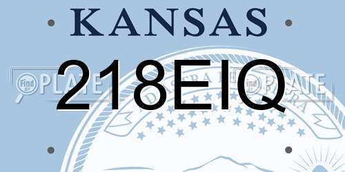 218EIQ Kansas License Plate