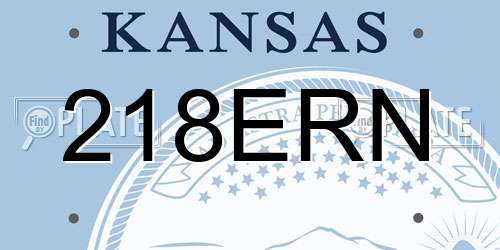 218ERN Kansas License Plate