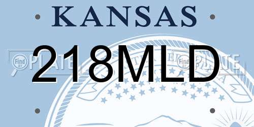 218MLD Kansas License Plate