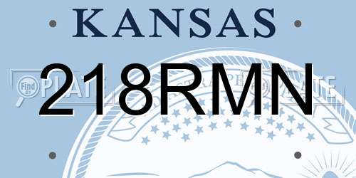 218RMN Kansas License Plate