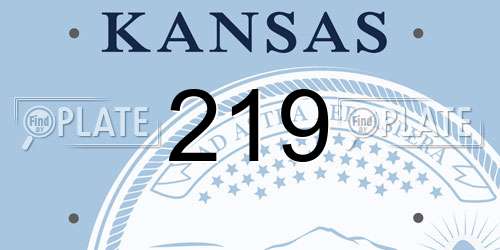 219 Kansas License Plate