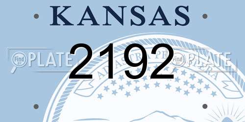 2192 Kansas License Plate