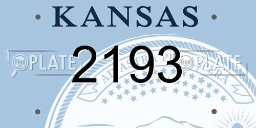 2193 Kansas License Plate