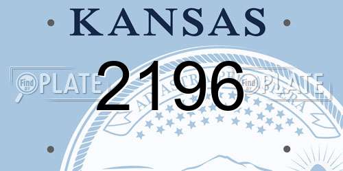 2196 Kansas License Plate